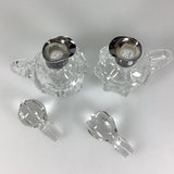 Paar Öl & Essig Kristall mit 925 / 835 Silber Montierung Höhe 15cm