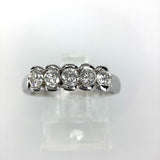 Brillanten Ring 5x 0.14ct Gesamt 0,70ct G-vvs 750 Weissgold RG55 Zertifkat