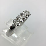 Brillanten Ring 5x 0.14ct Gesamt 0,70ct G-vvs 750 Weissgold RG55 Zertifkat