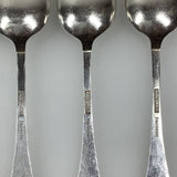 Robbe & Berking 800 Silber Schwedisches Hofmuster Handgehämmert 6 Teelöffel