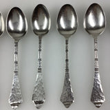 Robbe & Berking 800 Silber Schwedisches Hofmuster Handgehämmert 6 Teelöffel