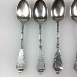 Robbe & Berking 800 Silber Schwedisches Hofmuster Handgehämmert 6 Teelöffel