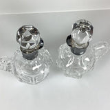 Paar Öl & Essig Kristall mit 925 / 835 Silber Montierung Höhe 15cm